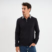 Polo manches longues coton majoritaire noir homme