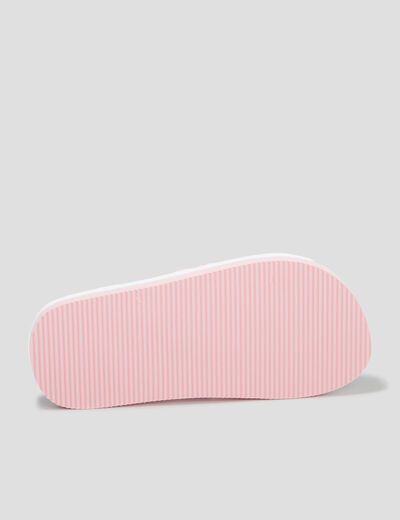 Tongs à brides élastiquée pétales rose fille