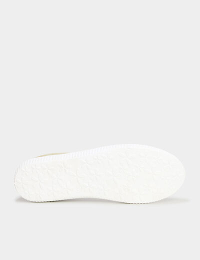 Ballerines en toile avec noeuds vert femme