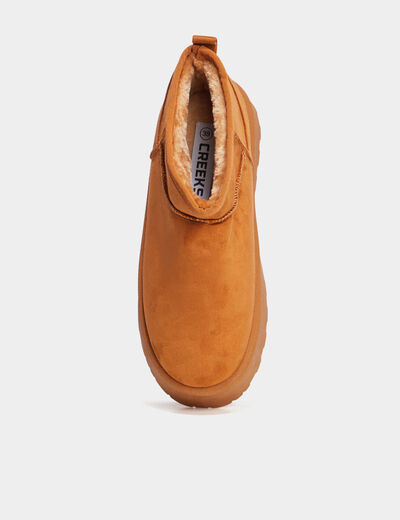 Bottines compensées fourrées Creeks marron femme