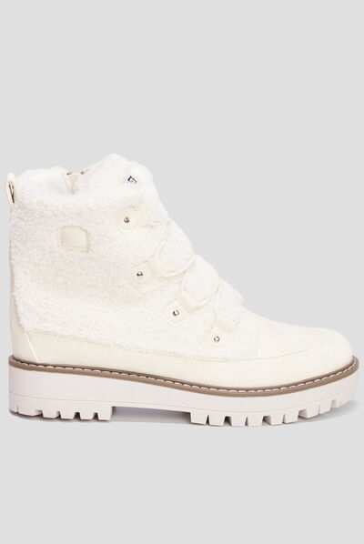 Bottines imitation fourrure Creeks blanc femme
