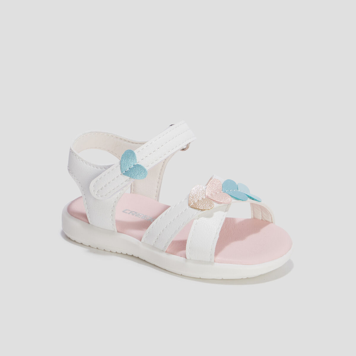 Sandales à scratchs Creeks blanc bébé fille
