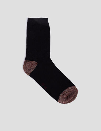 Lot de 5 paires de chaussettes unies noir femme