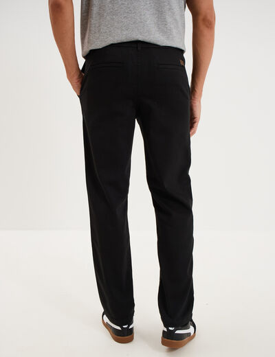 Pantalon chino droit confort noir homme