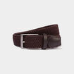 Ceinture tress&eacute;e marron fonc&eacute; homme
