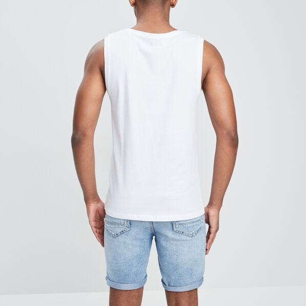 Débardeur bretelles larges blanc homme