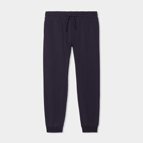 Pantalon jogging droit molleton bleu marine homme