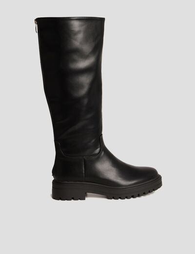 Bottes semelle chunky noir femme