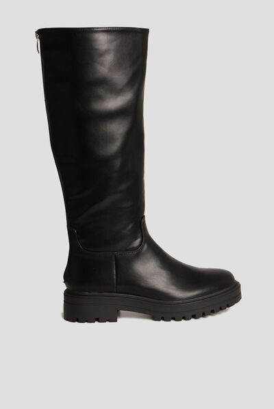 Bottes semelle chunky noir femme