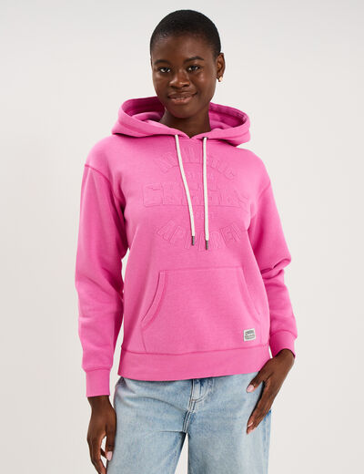 Sweat &agrave; capuche hoodie rose fushia femme