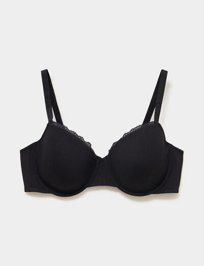 Soutien-gorge corbeille embo&icirc;tant noir femme grande taille