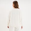 Sweat d&eacute;tails torsades manches longues blanc femme grande taille