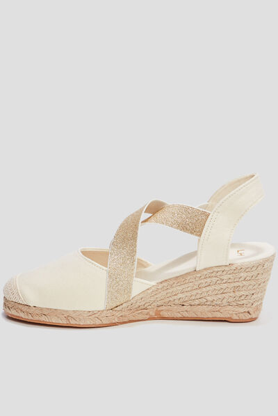 Sandales espadrilles compensées sable femme