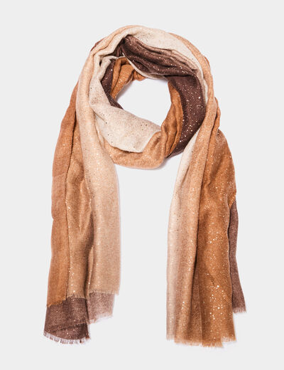 Foulard &agrave; paillettes camel femme