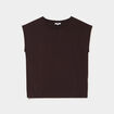 T-shirt manches courtes coupe droite marron fonc&eacute; femme