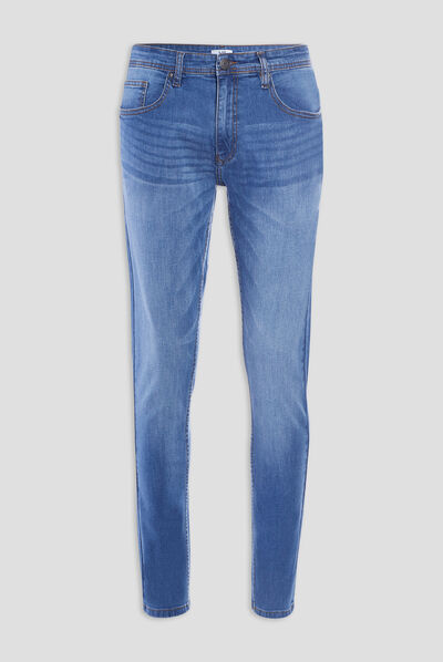 Jeans slim effet usé denim double stone homme