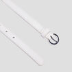 Ceinture avec boucle ronde blanc femme
