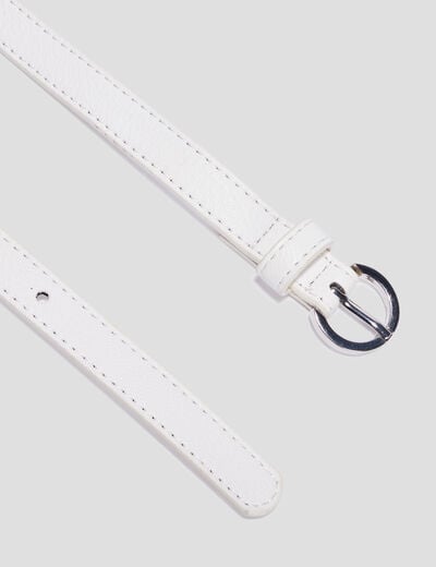 Ceinture avec boucle ronde blanc femme