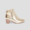 Bottines métallisées à talons jaune or femme
