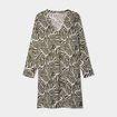 Robe courte ample col en V vert kaki femme grande taille