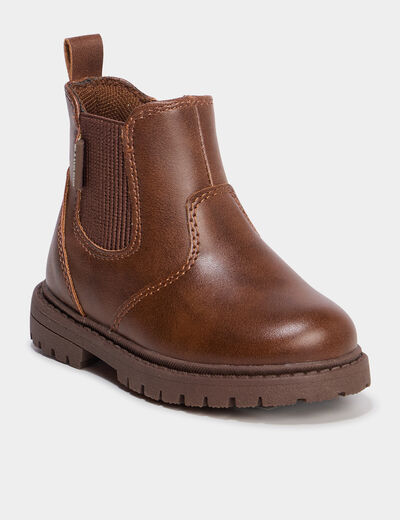 Bottines chelsea crant&eacute;es Liberto marron b&eacute;b&eacute; gar&ccedil;on