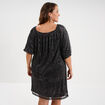 Robe &agrave; strass et manches 3/4 noir femme grande taille