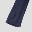 Foulard bords à franges fines bleu marine femme