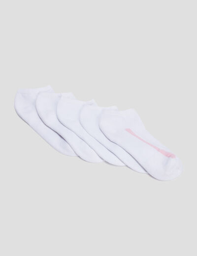 Lot 5 paires socquettes blanc femme
