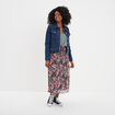 Jupe midi plissée patineuse multicolore femme
