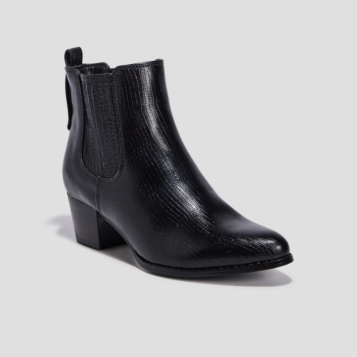 Bottines chelsea texturées noir femme