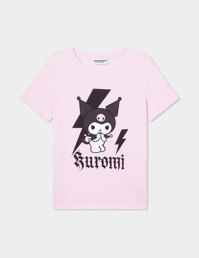 T-shirt en coton Hello Kitty Kuromi rose femme