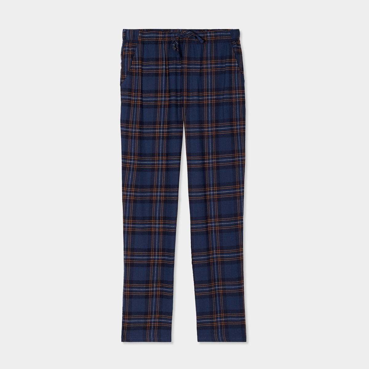 Pantalon de pyjama coton coupe droite bleu homme