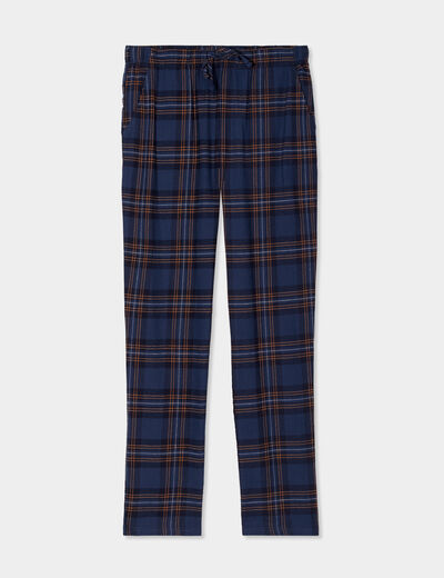 Pantalon de pyjama coton coupe droite bleu homme