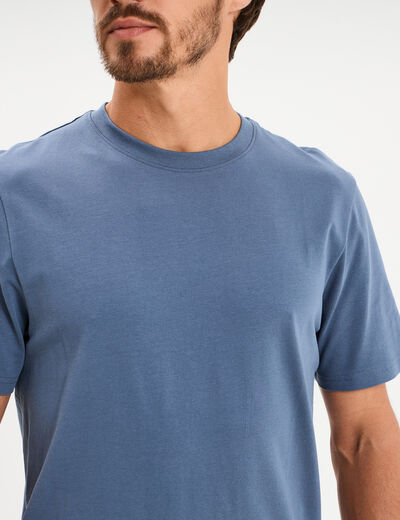 T-shirt slim stretch manches courtes bleu gris homme