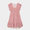Robe patineuse manches courtes terracotta femme