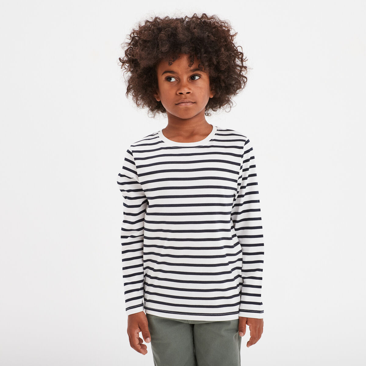 T-shirt manches longues coton ecru garçon