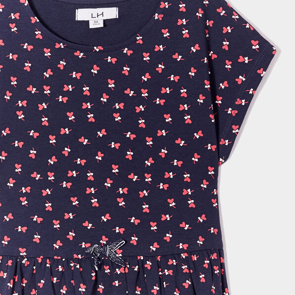 Robe droite sans manches bleu marine fille