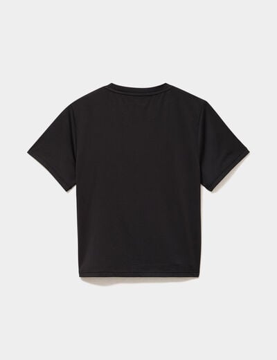 T-shirt ajust&eacute; manches courtes noir fille