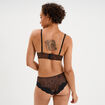 Soutien-gorge bandeau avec dentelle marron femme