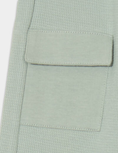 Pantalon droit bas resserré coton vert pastel bébé garçon