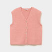 Gilet sans manches col en V rose fushia femme