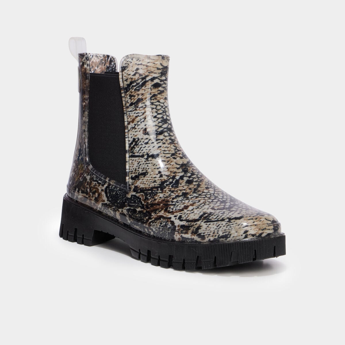 Bottes de pluie crant&eacute;es gris femme