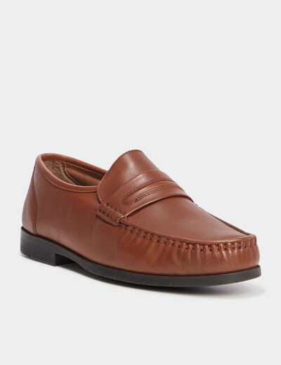Mocassins en cuir marron clair homme