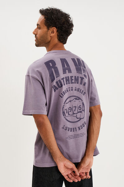 T-shirt 1 poche manches courtes coton violet homme