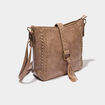 Sac en bandoulière avec clous taupe femme