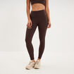 Legging de sport gainant taille haute marron fonc&eacute; femme