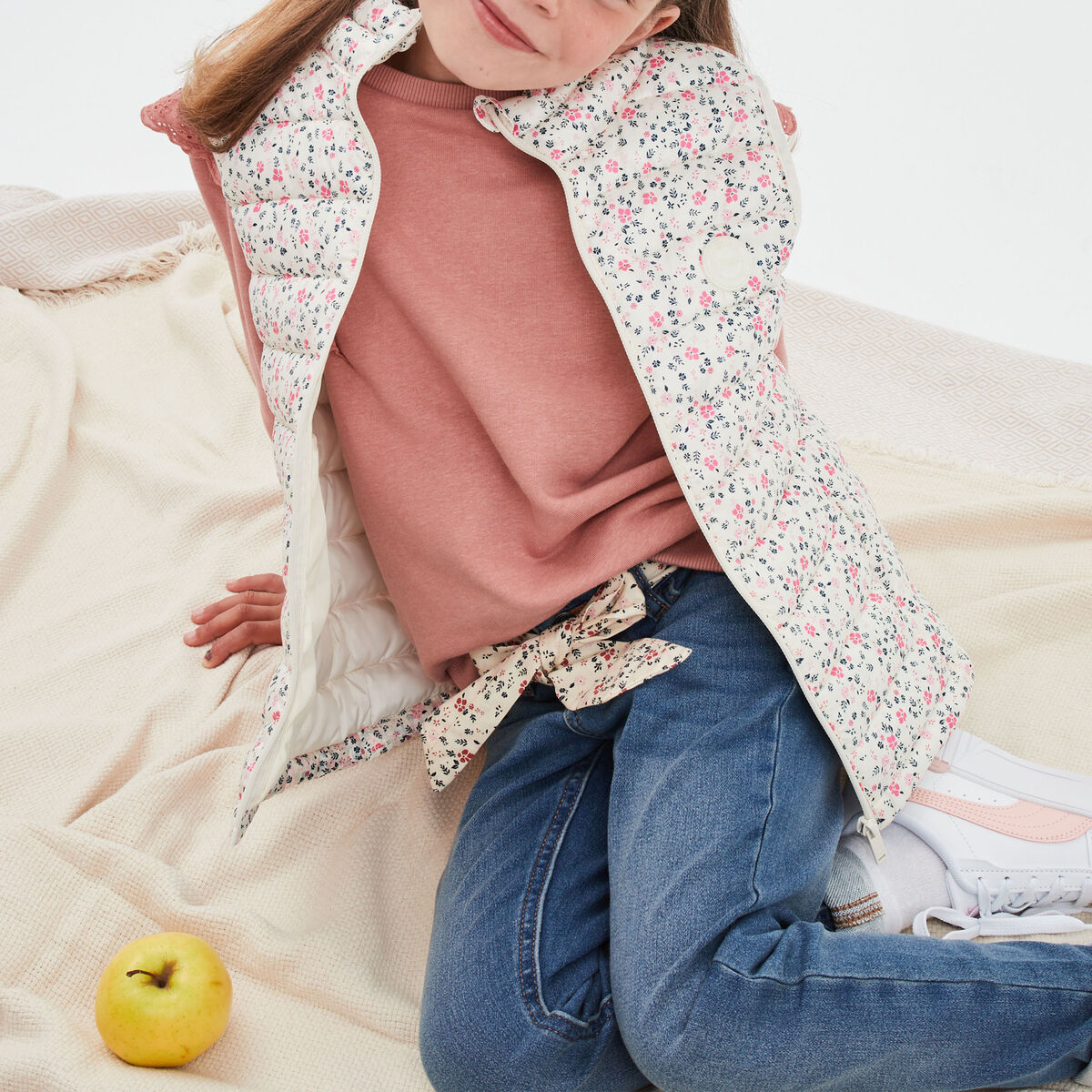 Doudoune sans manches col montant Creeks beige fille