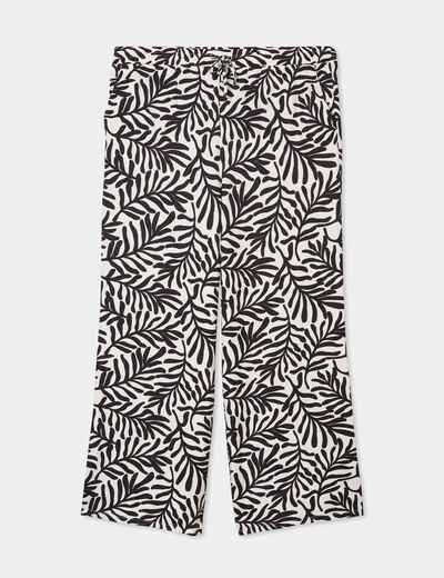Pantalon large fluide blanc femme grande taille