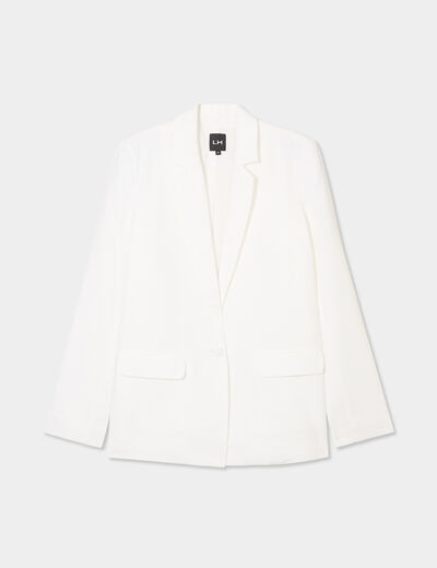 Veste blazer droite blanc femme