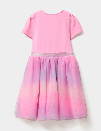 Robe patineuse bas tulle et sequins rose fille
